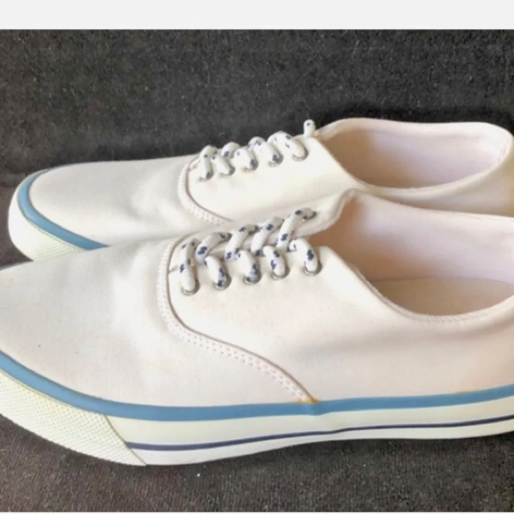 Sperry womens size 9.5 White Canvas Walking Shoes Sneakers WSTS81699